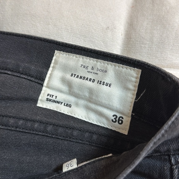 Rag & Bone Fit 1 Black Skinny Leg Size 36 - Picture 4 of 6